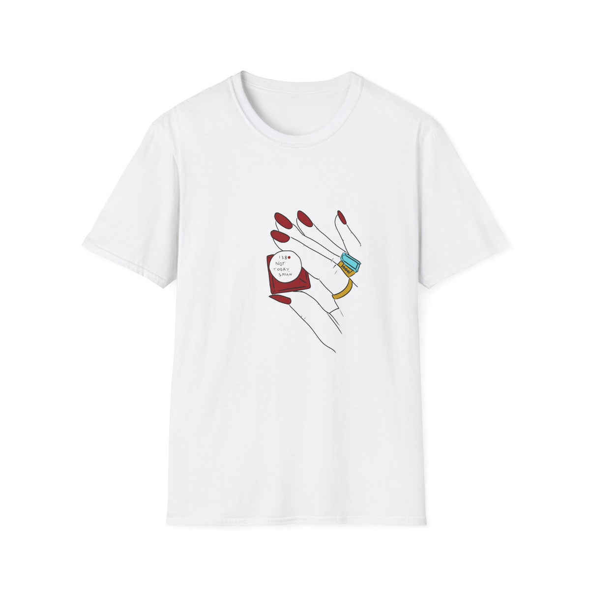 Not Today Satan T-Shirt, Funny Graphic Tee for Women, Sarcastic Shirt, Retro Humour Tee, Sassy Girl Gift, Minimalist Graphic Shirt