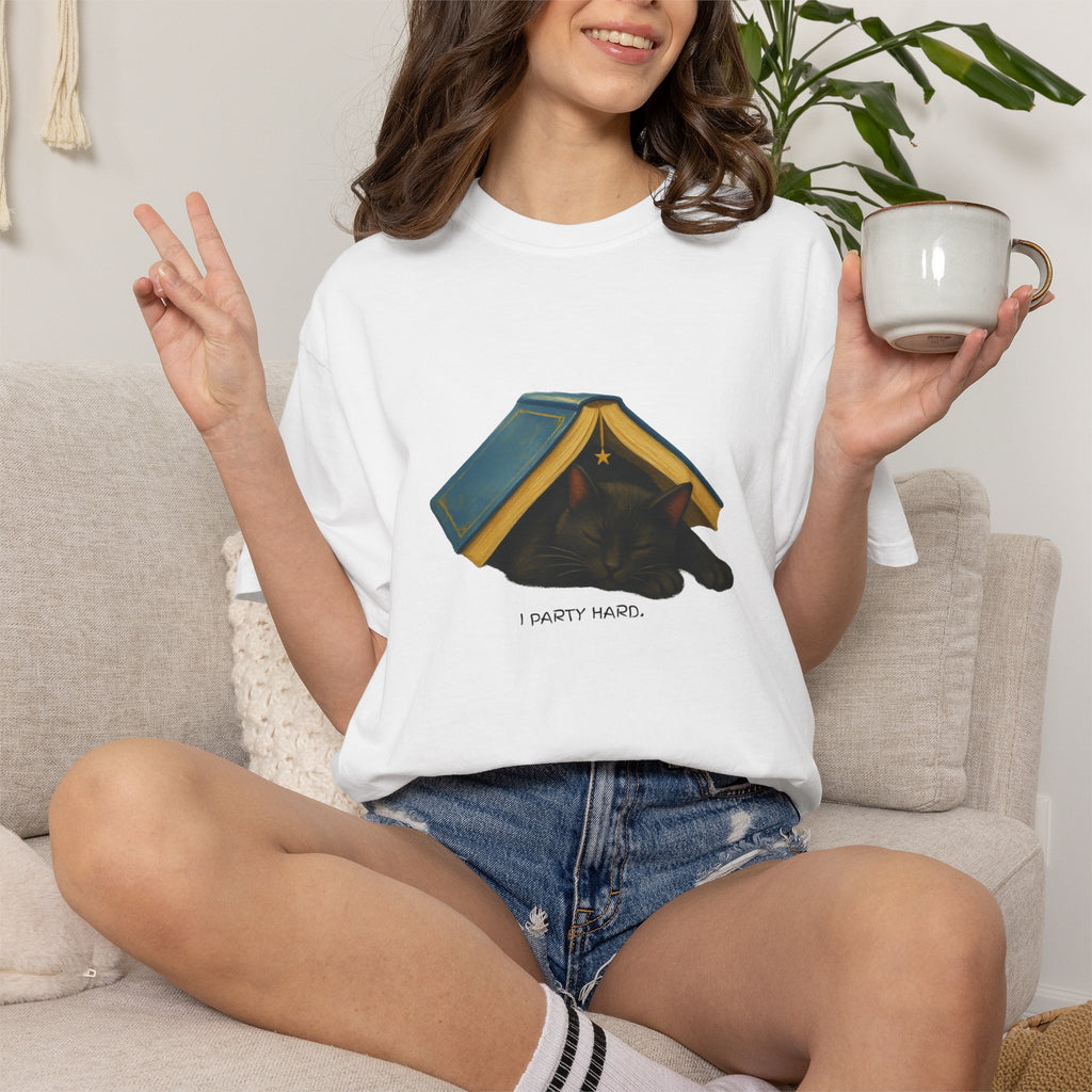 Funny Bookish Cat T-Shirt
