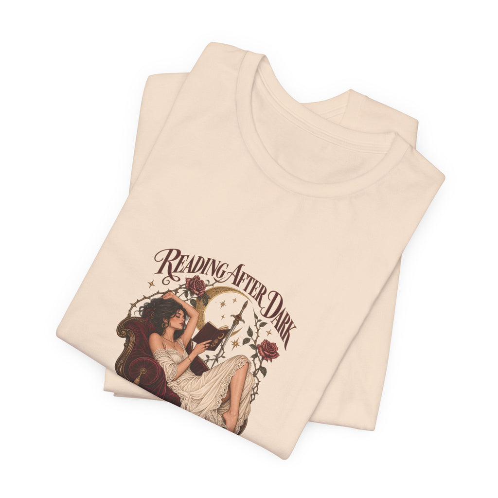 Reading After Dark Tee — Vintage Moonlit Magic Booklover Graphic T-Shirt