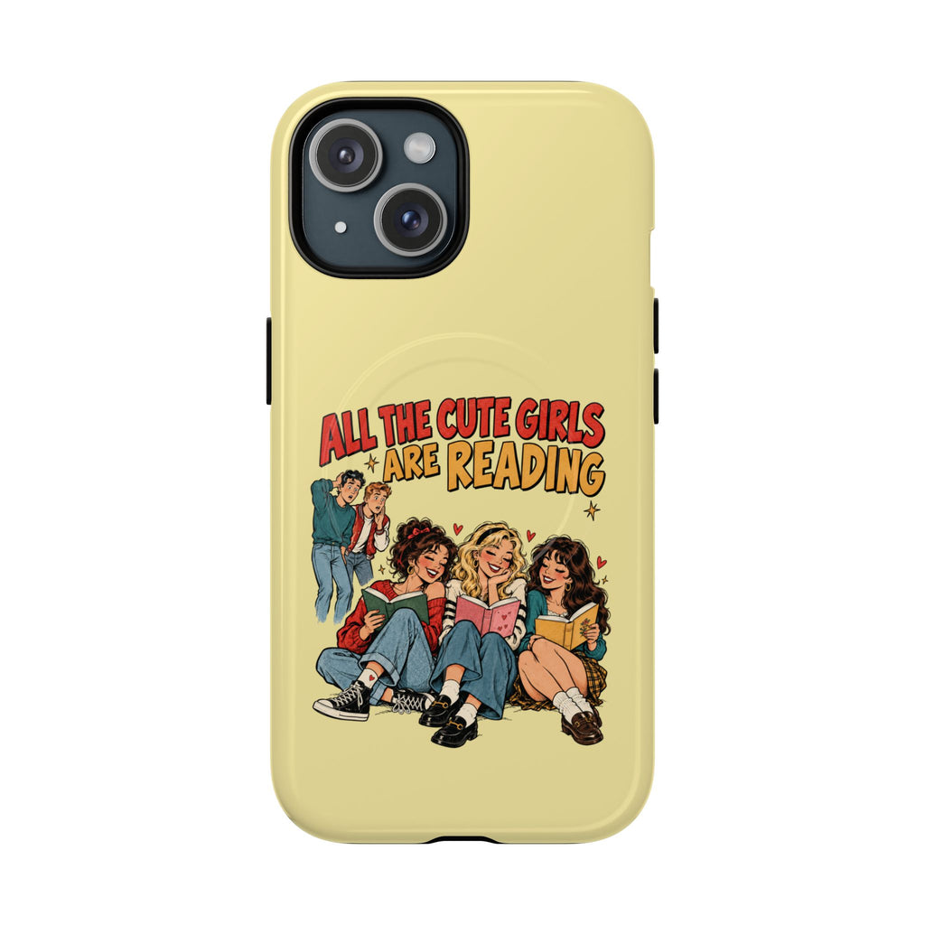 All The Cute Girls Are Reading | Retro Comic, Bookish Phone Case