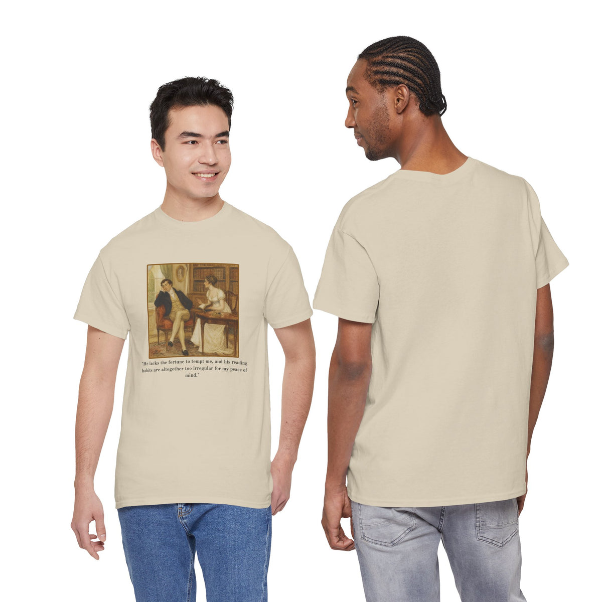 Vintage Regency Painting Tshirt with Witty Literary Quote