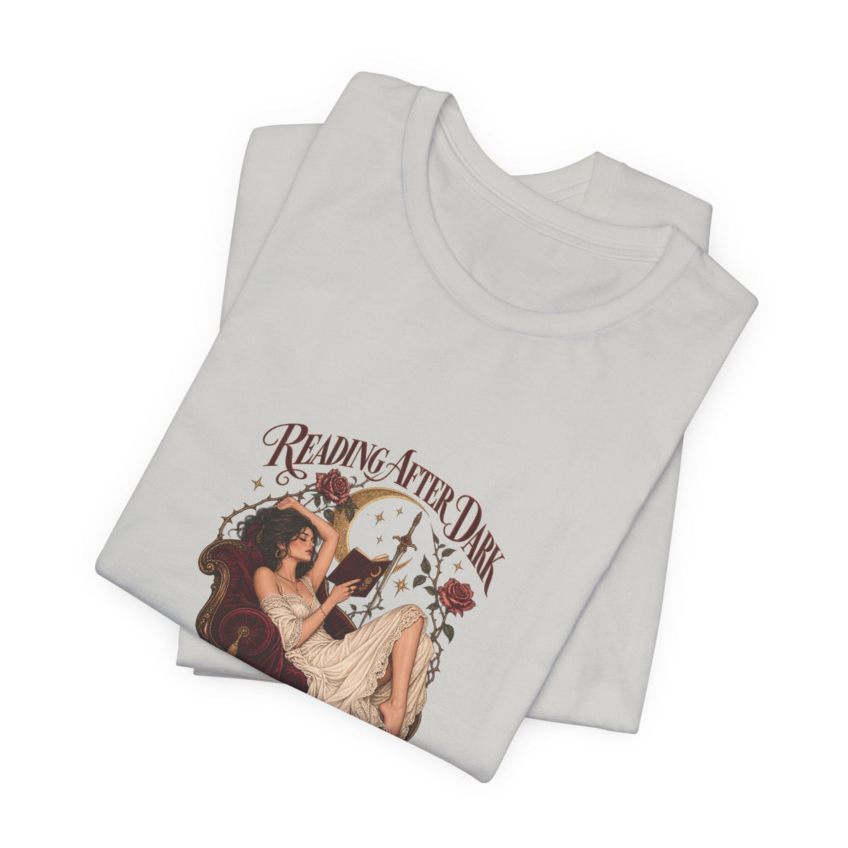 Reading After Dark Tee — Vintage Moonlit Magic Booklover Graphic T-Shirt