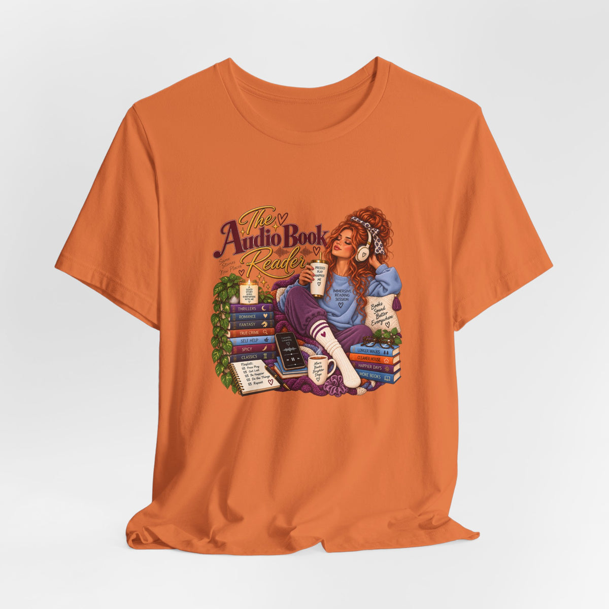 The Audiobook Reader Tee | Booklover and Audiobooks Fan, Graphic Tshirt