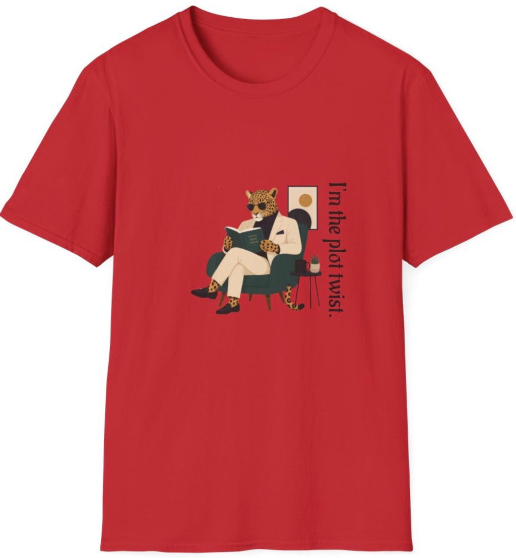 T-Shirt — "I’m the Plot Twist" Leopard Graphic Tee