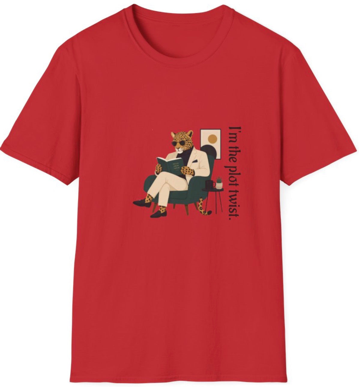 T-Shirt — "I’m the Plot Twist" Leopard Graphic Tee