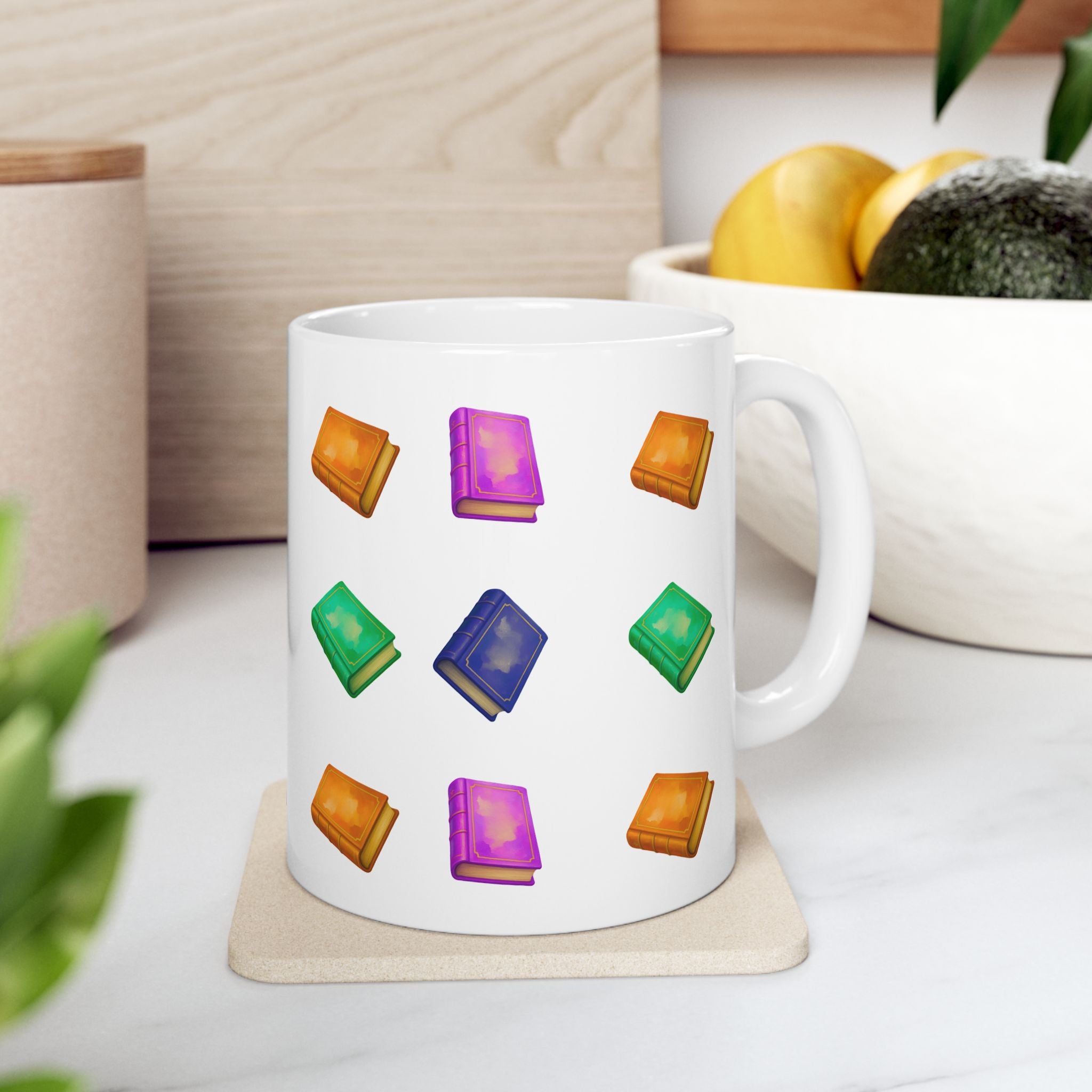 Colourful Book Pattern Mug | Books Ceramic Mug