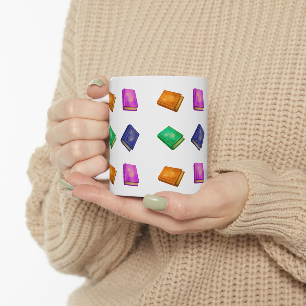 Colourful Book Pattern Mug | Books Ceramic Mug