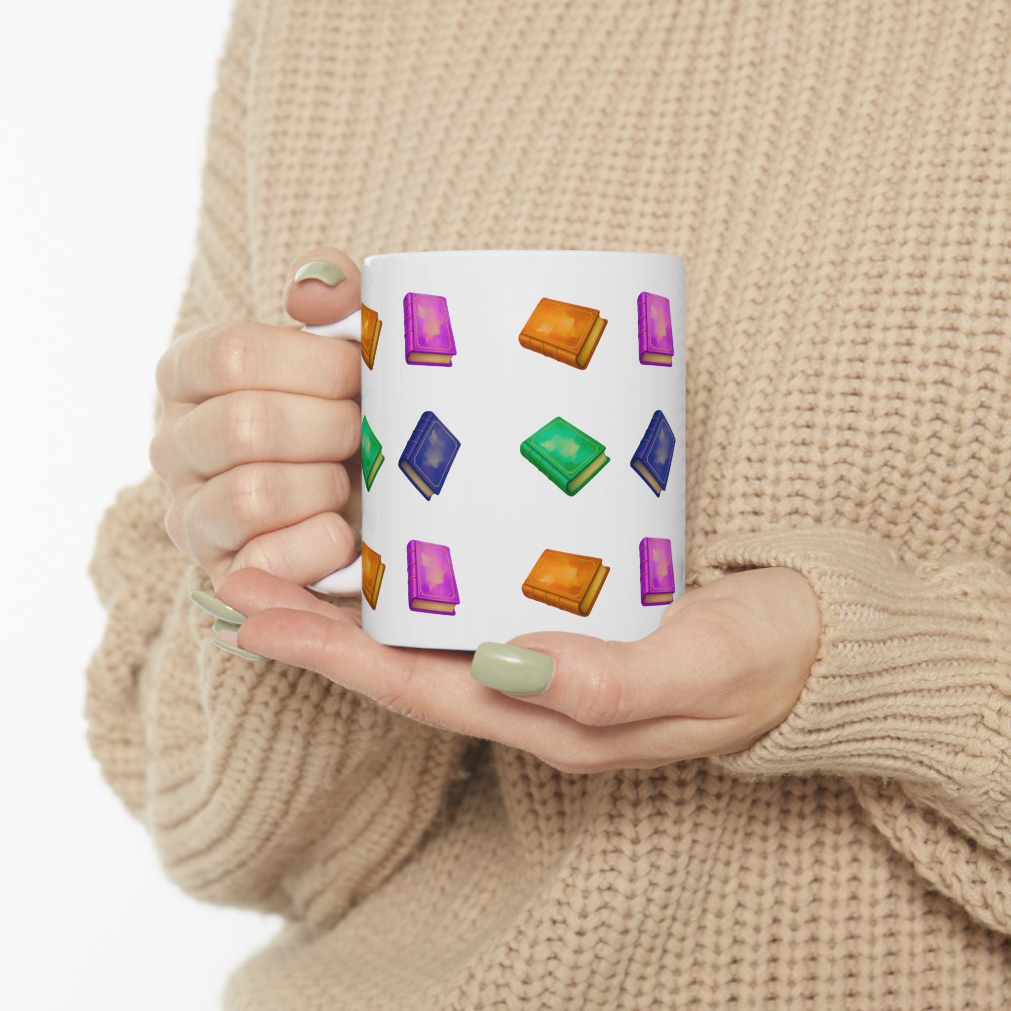 Colourful Book Pattern Mug | Books Ceramic Mug
