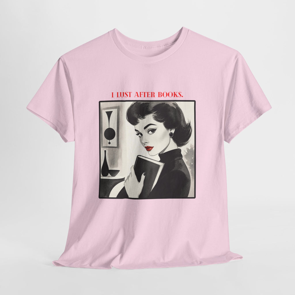 Book Lover T-Shirt — “I Lust After Books” Retro Vintage Graphic Tee