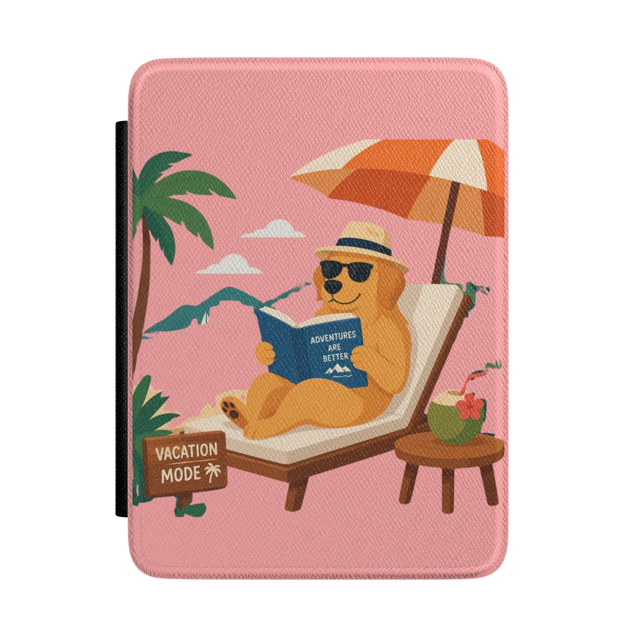 Vacation Mode Kindle Case | Dog Reading on Beach Cover
