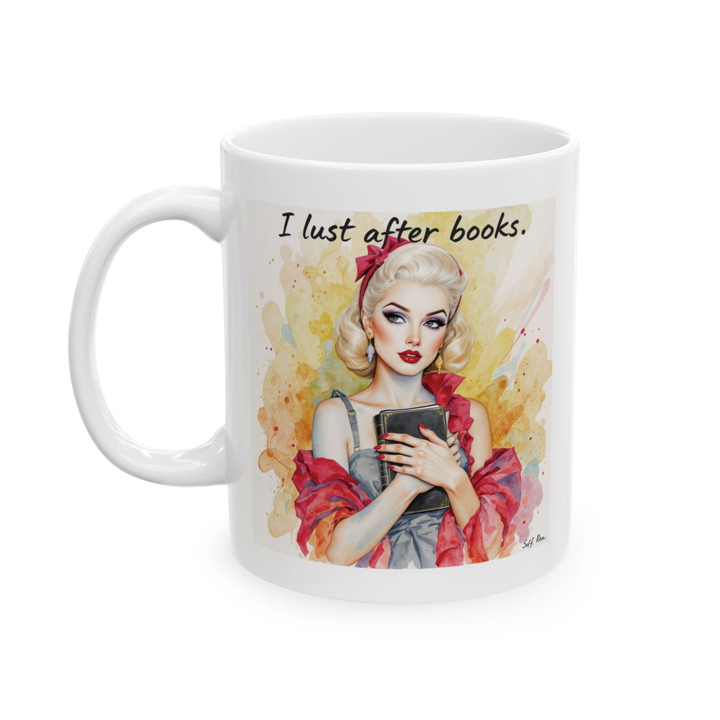 I lust after books | Watercolour Illustration Ceramic Mug