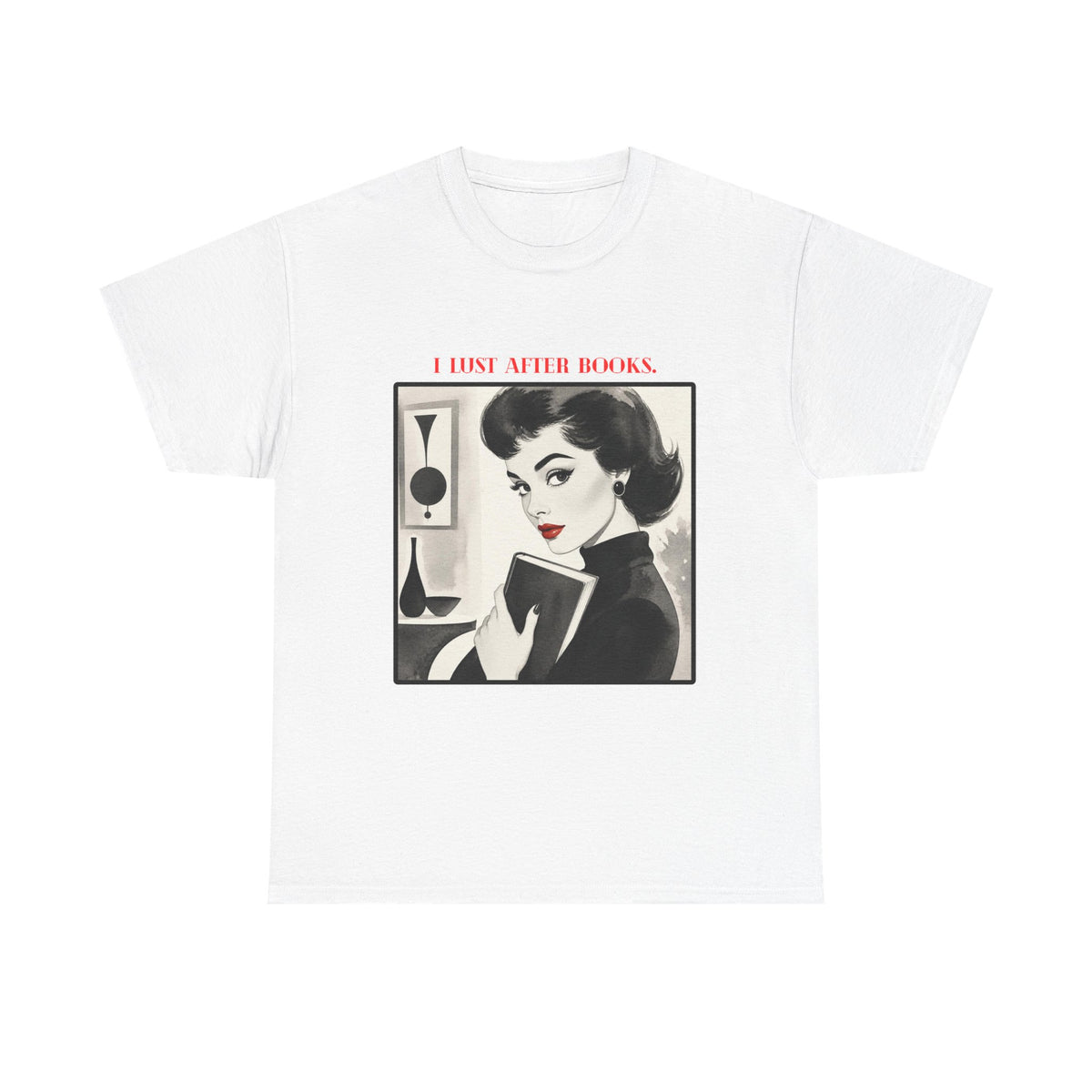 Book Lover T-Shirt — “I Lust After Books” Retro Vintage Graphic Tee