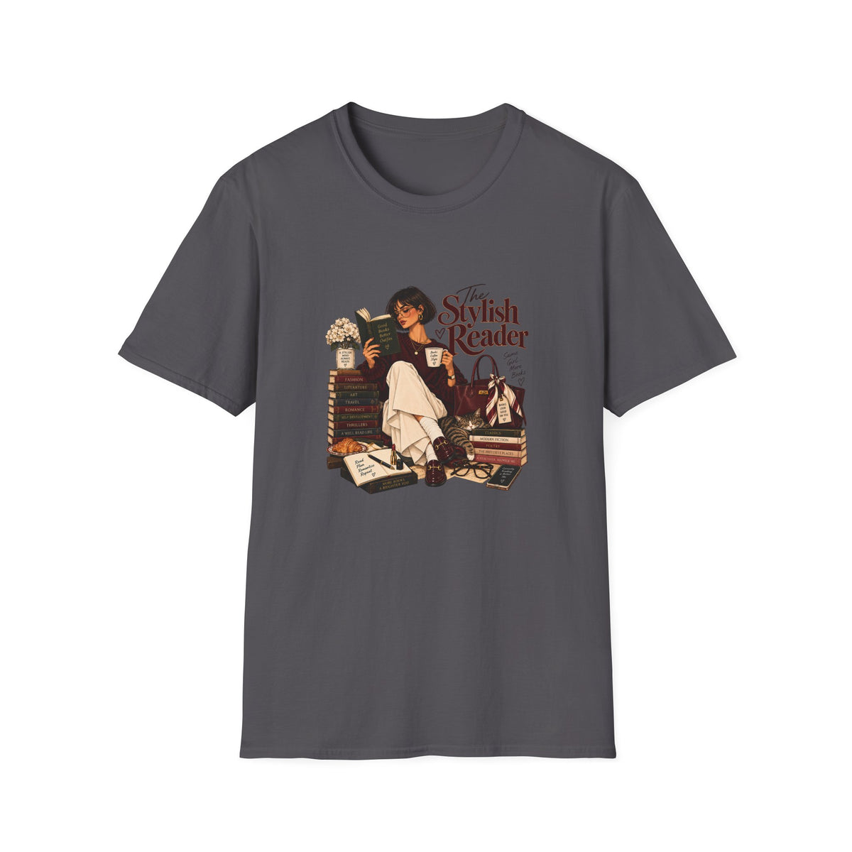 The Stylish Reader Tee | Book Lover Graphic Tshirt