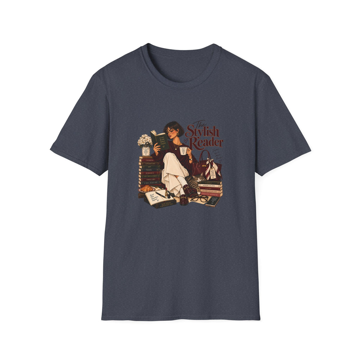 The Stylish Reader Tee | Book Lover Graphic Tshirt