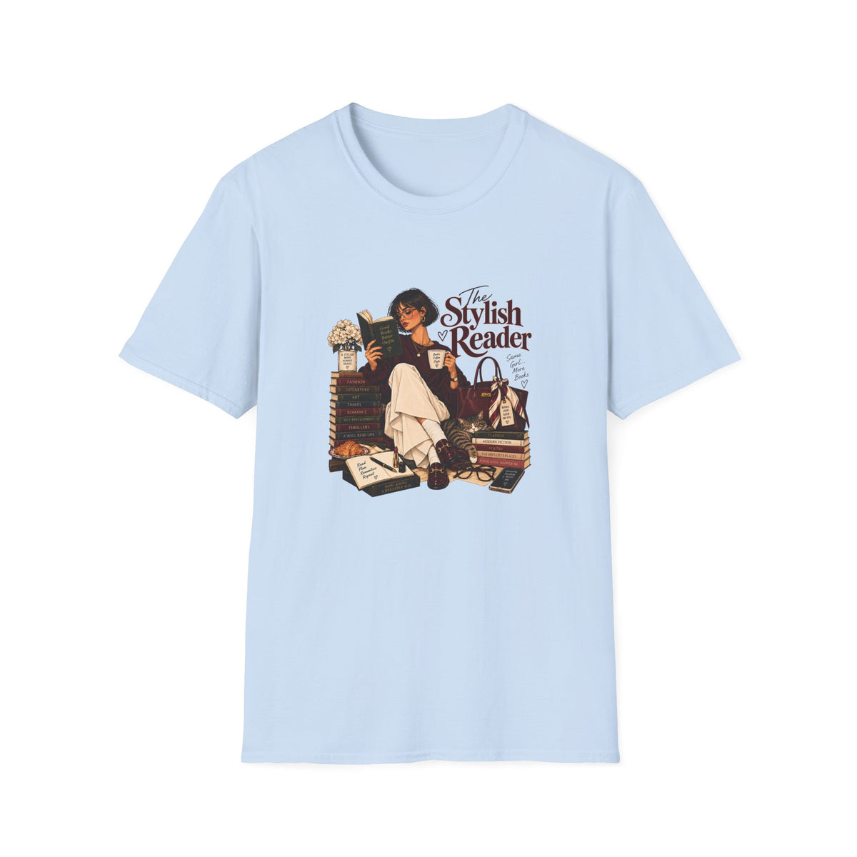 The Stylish Reader Tee | Book Lover Graphic Tshirt