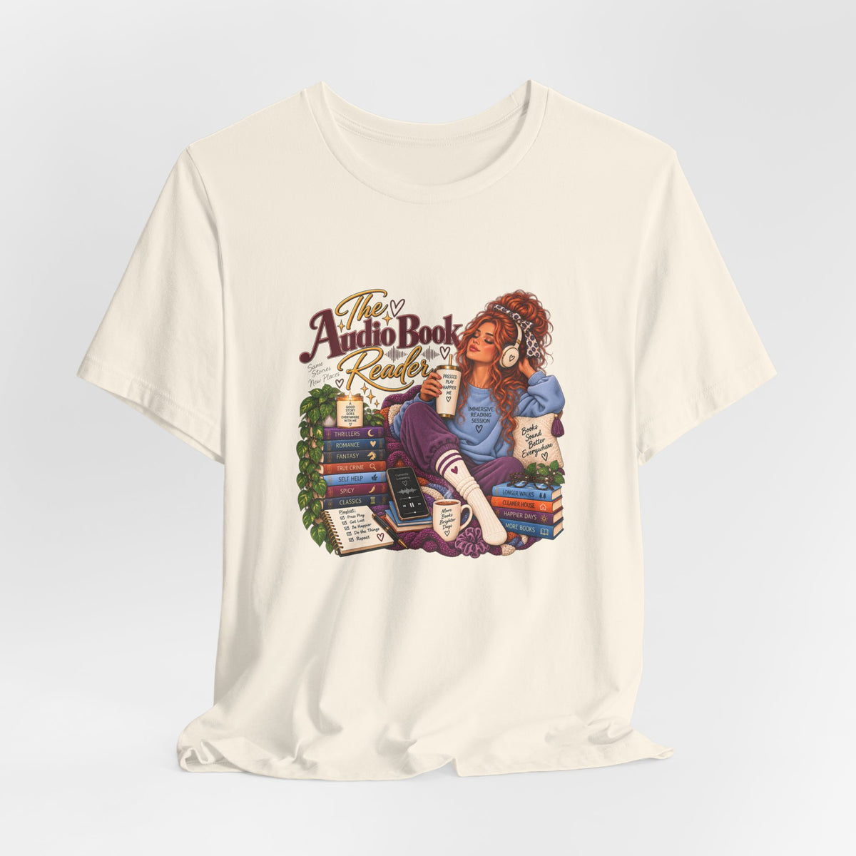 The Audiobook Reader Tee | Booklover and Audiobooks Fan, Graphic Tshirt