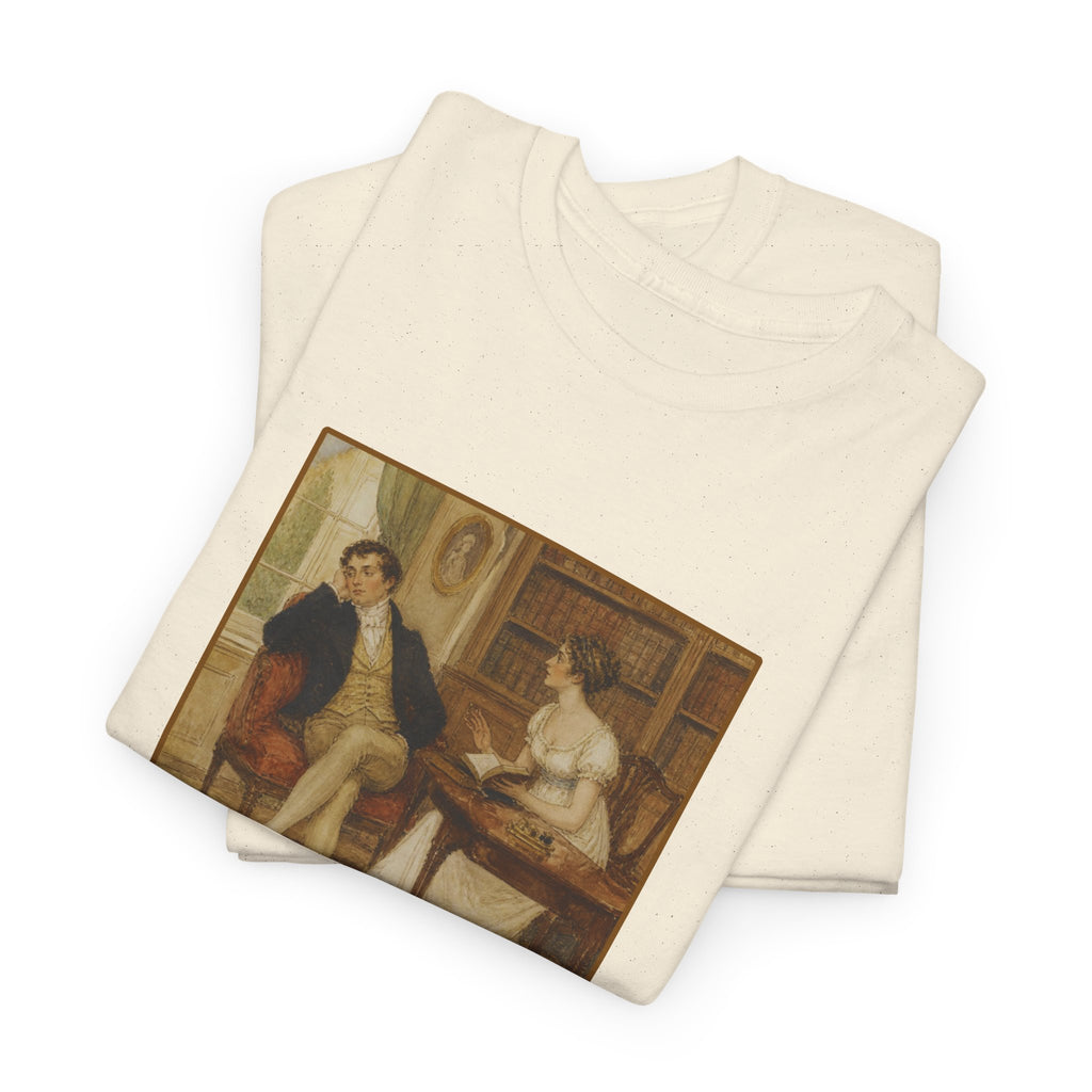 Vintage Regency Painting Tshirt with Witty Literary Quote