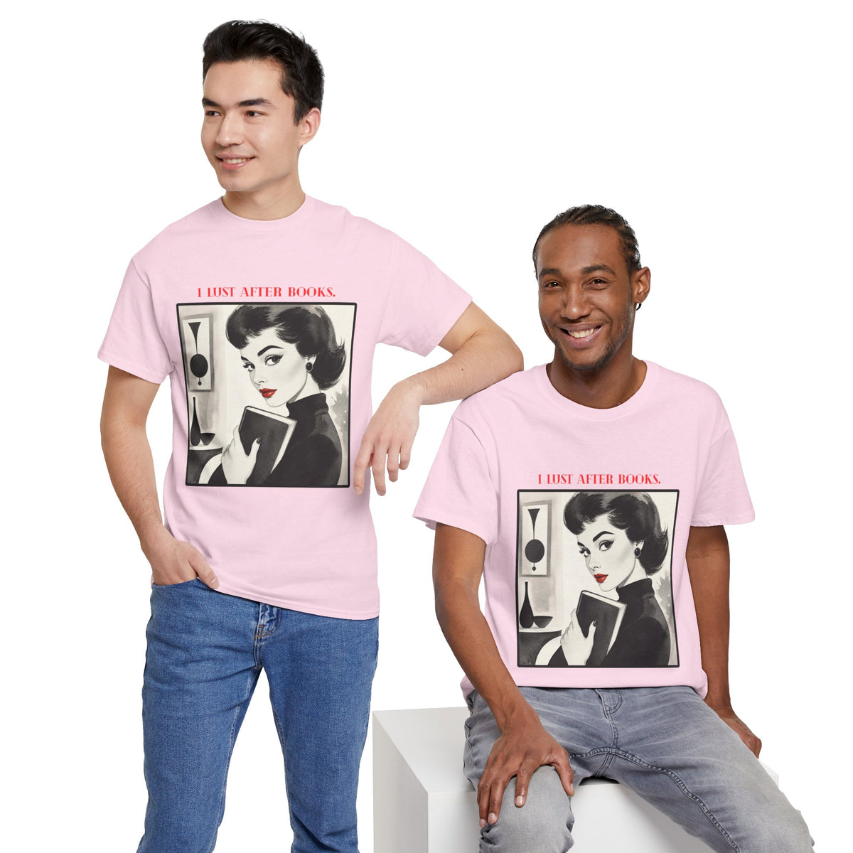 Book Lover T-Shirt — “I Lust After Books” Retro Vintage Graphic Tee