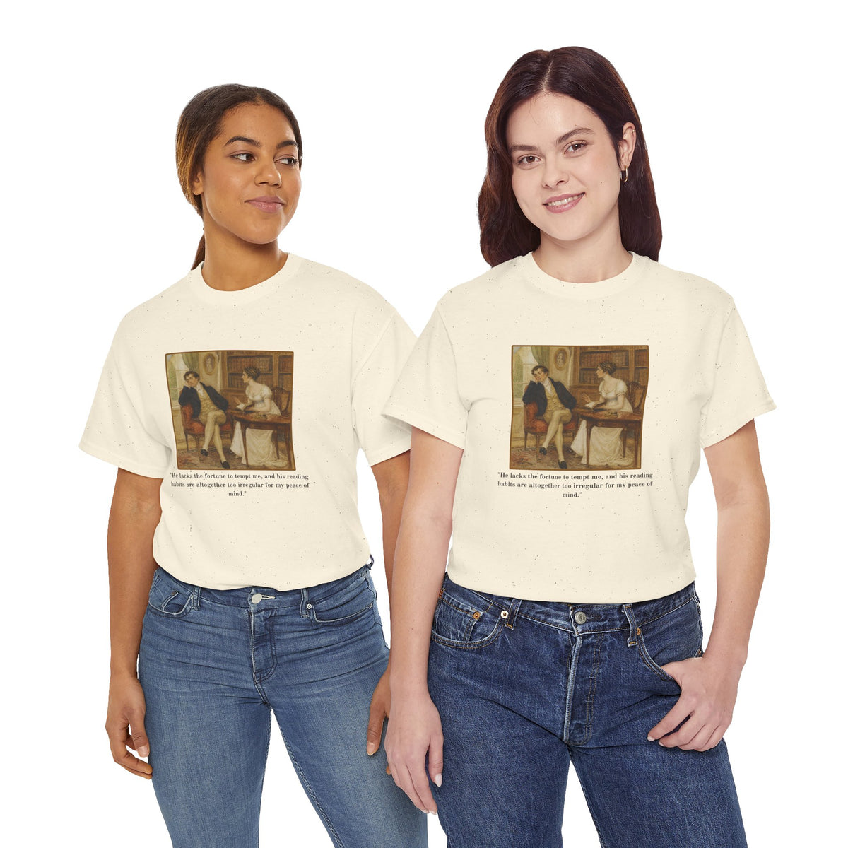 Vintage Regency Painting Tshirt with Witty Literary Quote