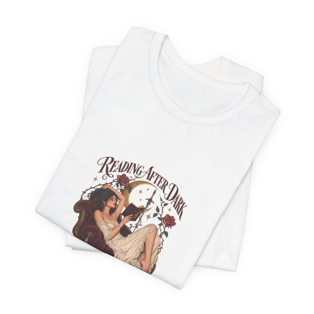 Reading After Dark Tee — Vintage Moonlit Magic Booklover Graphic T-Shirt