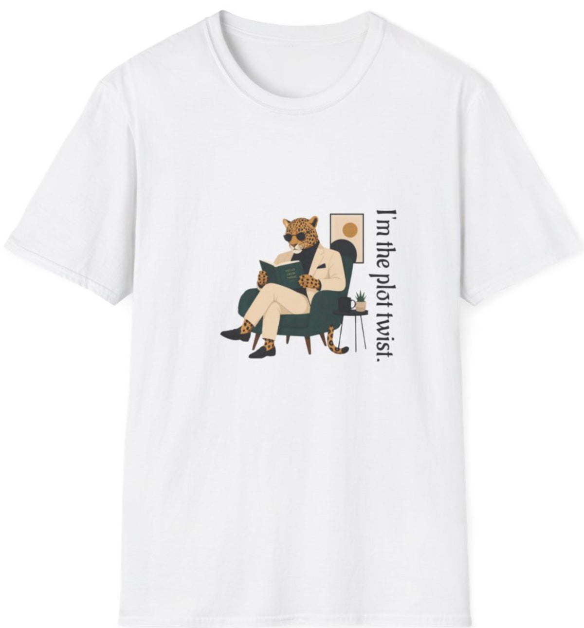 T-Shirt — "I’m the Plot Twist" Leopard Graphic Tee