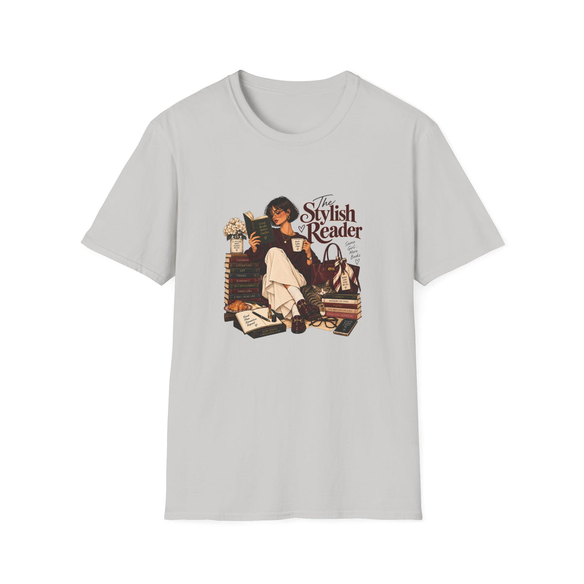 The Stylish Reader Tee | Book Lover Graphic Tshirt