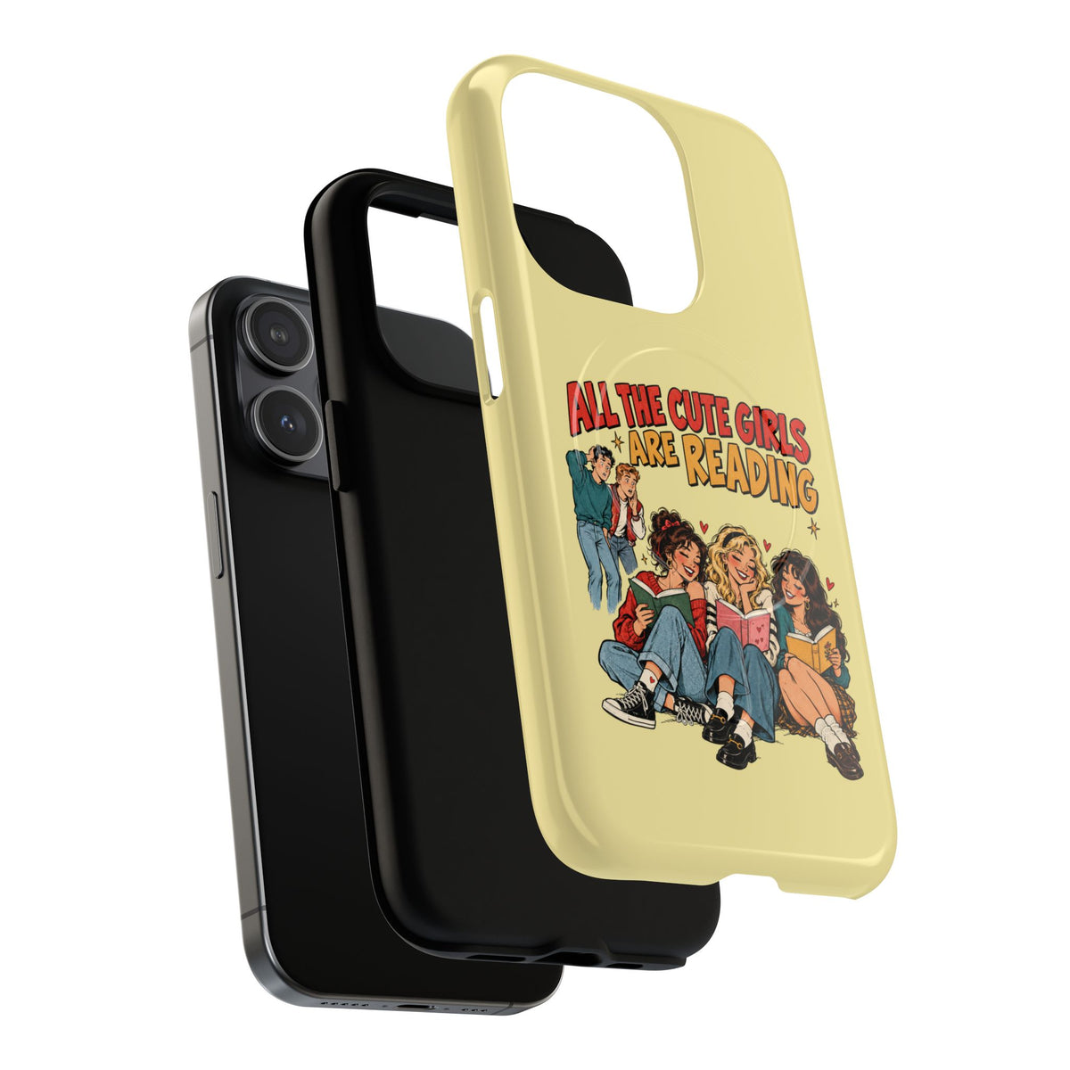 All The Cute Girls Are Reading | Retro Comic, Bookish Phone Case