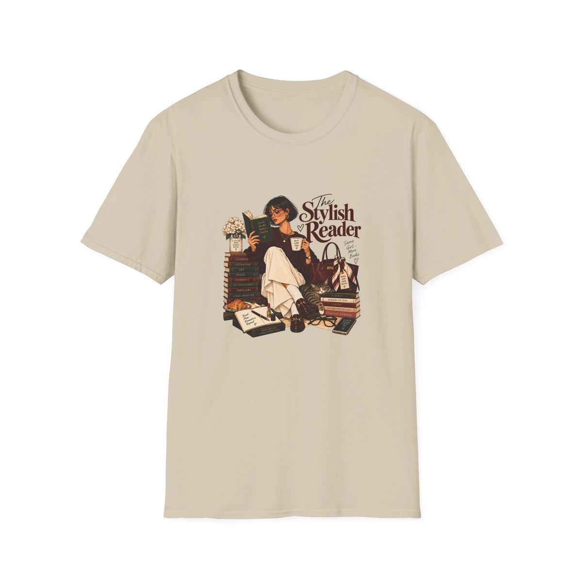 The Stylish Reader Tee | Book Lover Graphic Tshirt