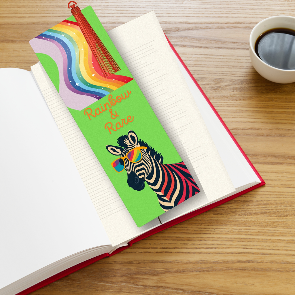 Rainbow & Rare | Quote, Zebra Bookmark, Show Your Pride